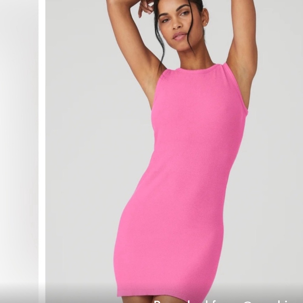 ALO Yoga Vibrant Pink Ribbed Dress